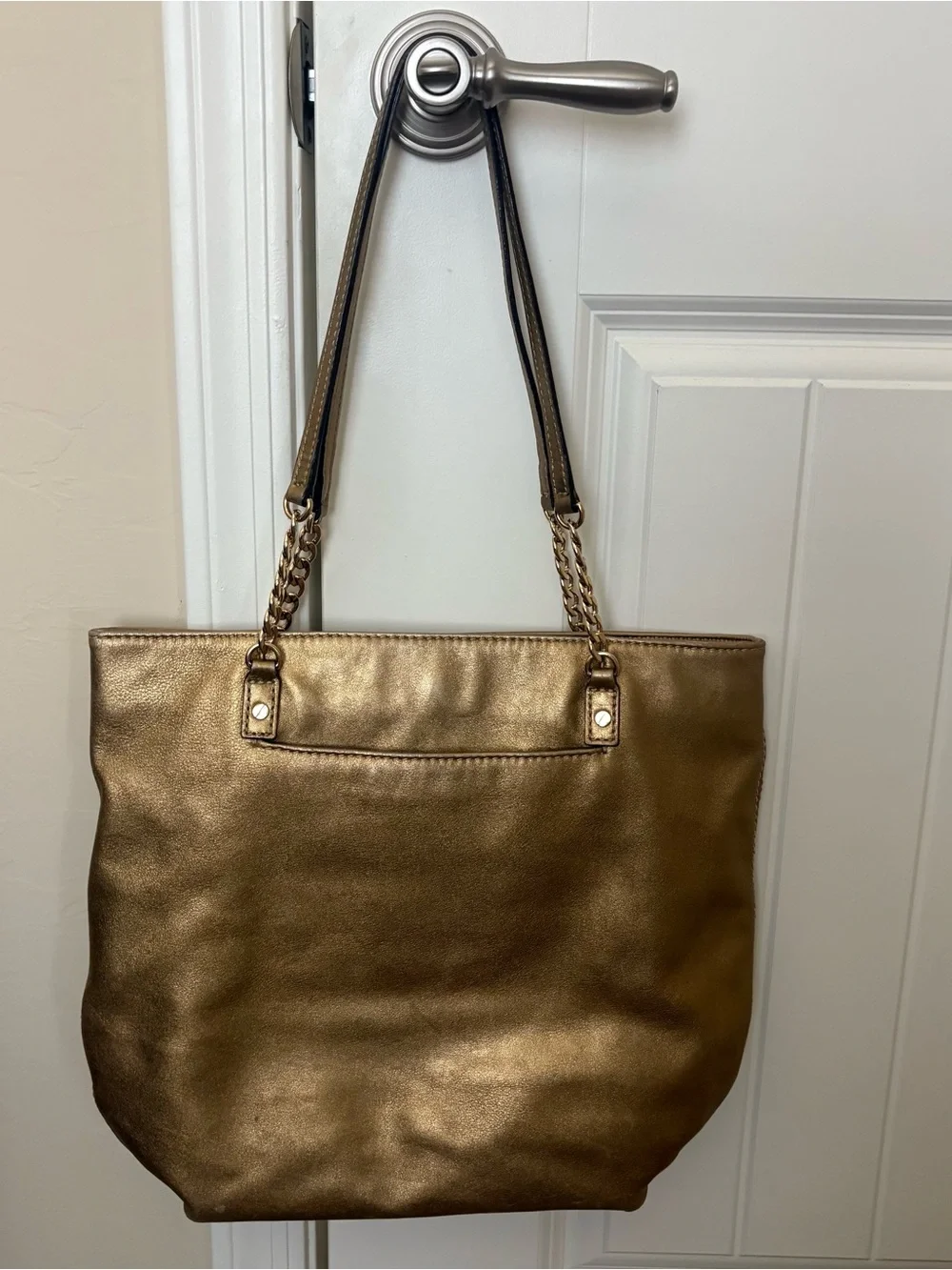 Michael Kors Dark Gold Metallic Tote Shoulder Bag - USED - for DIY?
